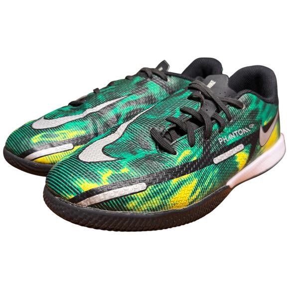 NIKE Phantom GT2 Unisex 2Y Academy Soccer Indoor Shoe Black Green DM0749-003 - Picture 2 of 13
